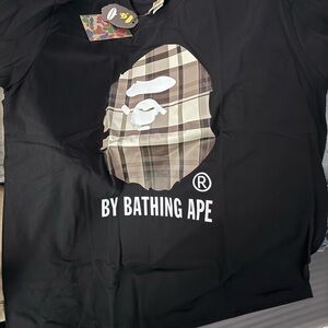 Bape White and Red Graphic Tee